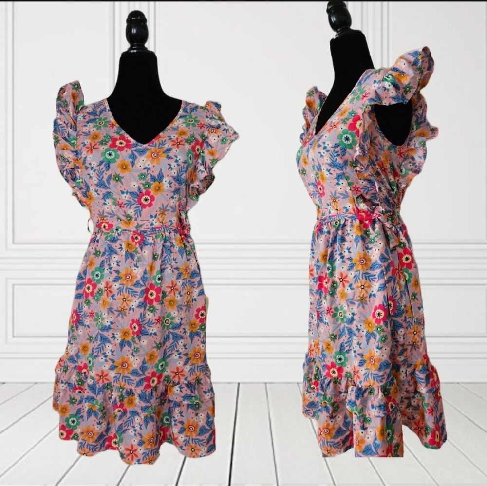Red Leaf Floral Dress